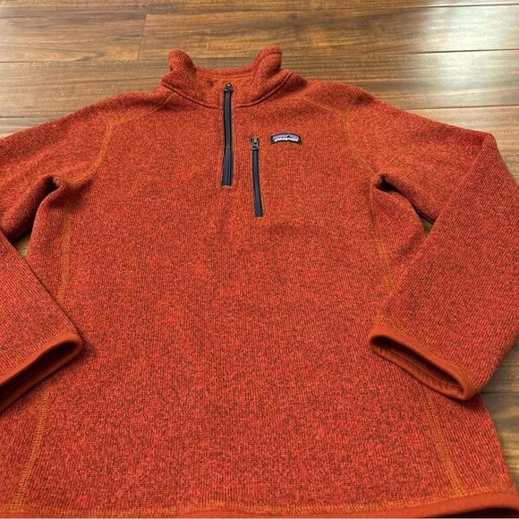 Patagonia Better Sweater 1/4 zip Dark Orange Sweatshirt - Picture 2 of 6